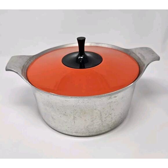 Symbol by Griswold Dutch Oven Cookware 98 Cast Aluminum Orange Enamel Lid 60 MCM - Picture 1 of 13